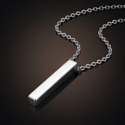 THE MEN THING SS Pendant/ Necklace STEEL AXIS - 35mm Titanium Steel Pendant with Oval Cable 1mm Chain for Men & Boys (19inch)