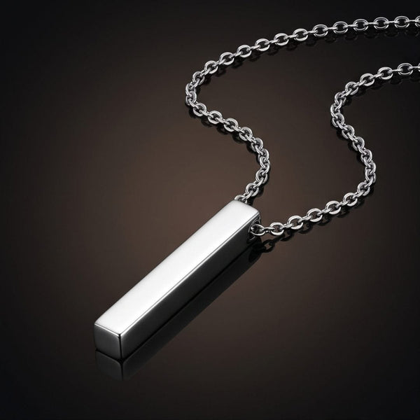 ENGRAVED - STEEL AXIS - 35mm Titanium Steel Pendant with Oval Cable 1mm Chain for Men & Boys (19inch)