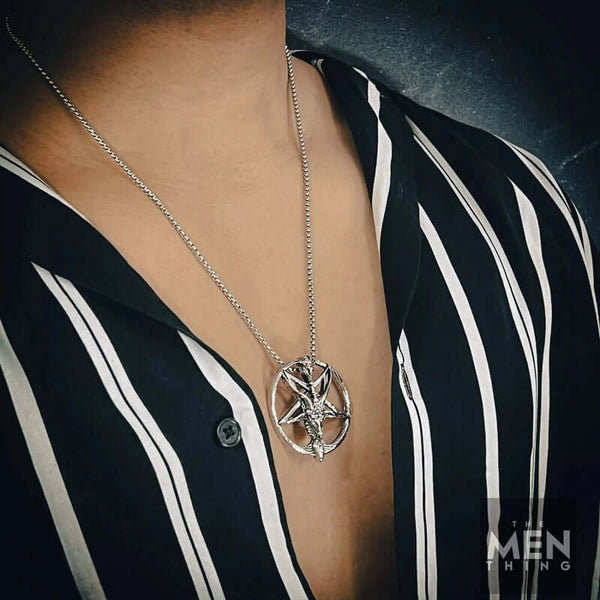 STELLAR GOAT -  Alloy Goat Pendant with Pure Stainless Steel  24inch Round Box Chain, American trending Style for Men & Boy