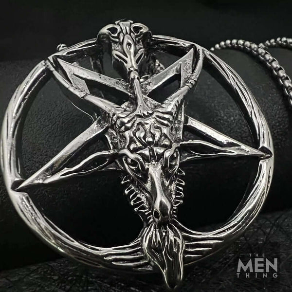 STELLAR GOAT -  Alloy Goat Pendant with Pure Stainless Steel  24inch Round Box Chain, American trending Style for Men & Boy