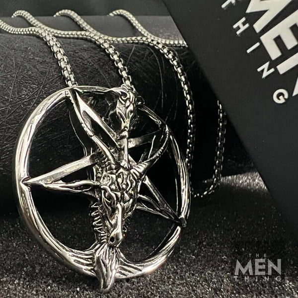 STELLAR GOAT -  Alloy Goat Pendant with Pure Stainless Steel  24inch Round Box Chain, American trending Style for Men & Boy