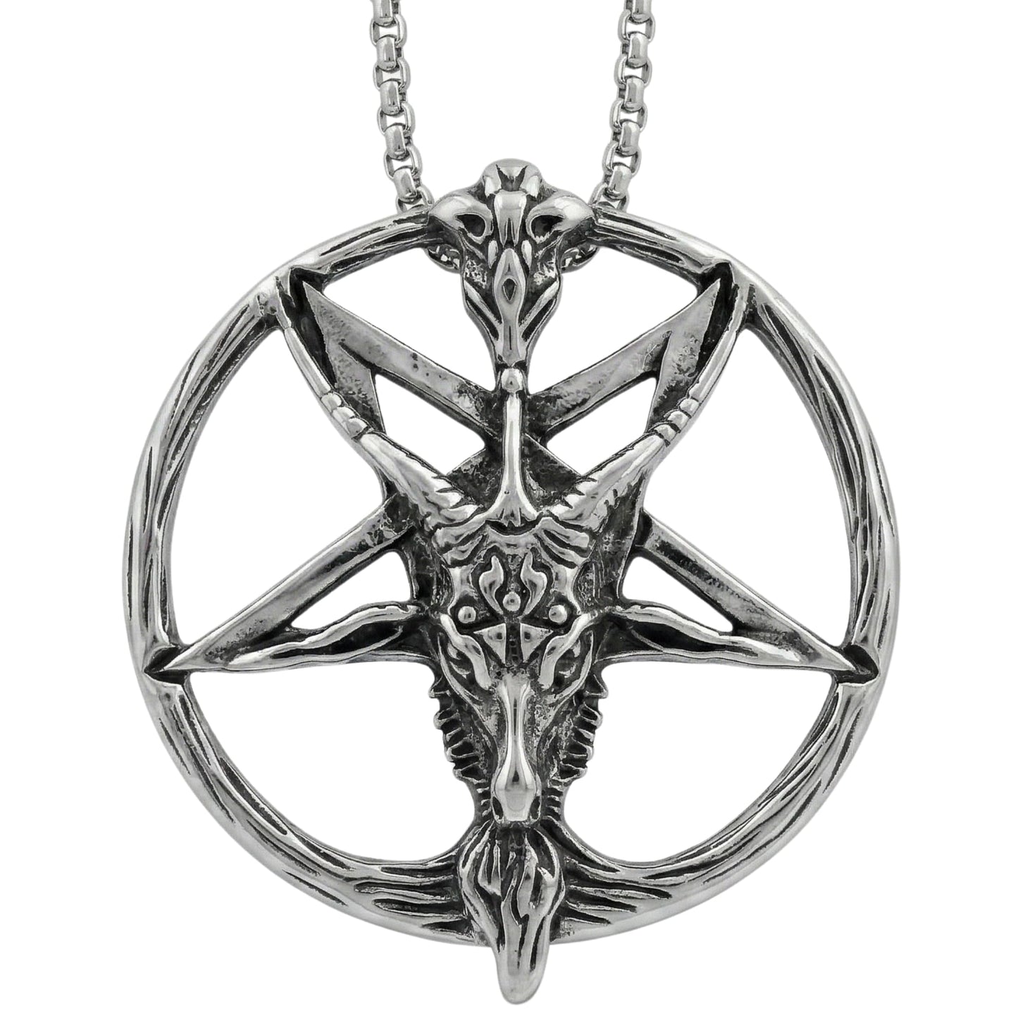 THE MEN THING SS Pendant/ Necklace STELLAR GOAT -  Alloy Goat Pendant with Pure Stainless Steel  24inch Round Box Chain, American trending Style for Men & Boy
