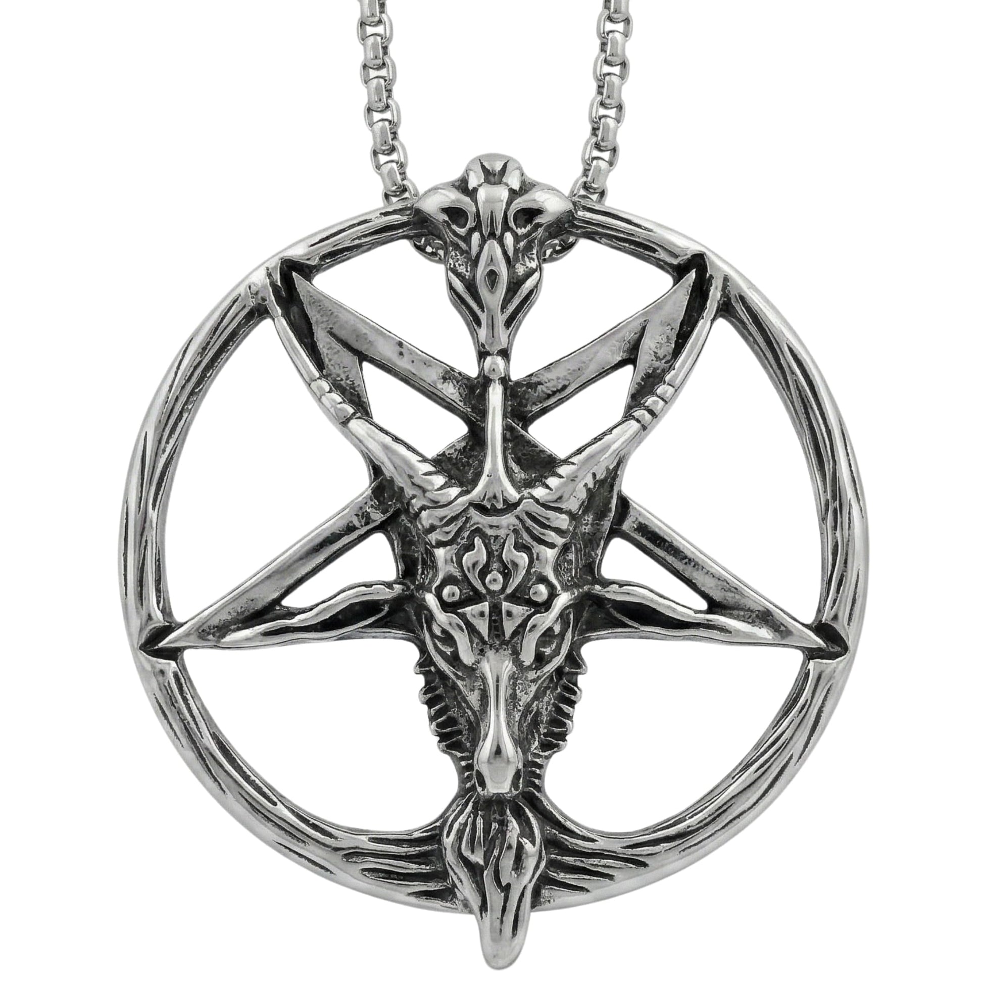 THE MEN THING SS Pendant/ Necklace STELLAR GOAT -  Alloy Goat Pendant with Pure Stainless Steel  24inch Round Box Chain, American trending Style for Men & Boy