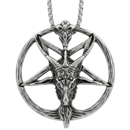 THE MEN THING SS Pendant/ Necklace STELLAR GOAT -  Alloy Goat Pendant with Pure Stainless Steel  24inch Round Box Chain, American trending Style for Men & Boy