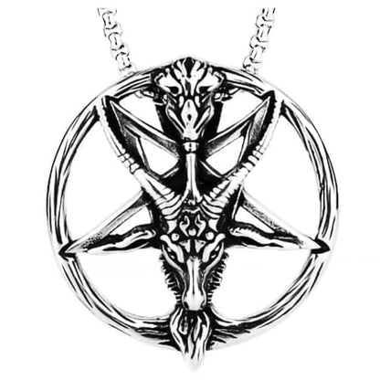 THE MEN THING SS Pendant/ Necklace STELLAR GOAT (T) - Pure Titanium Steel Pendant with Stainless Steel 24inch Round Box Chain, European trending Style for Men & Boy