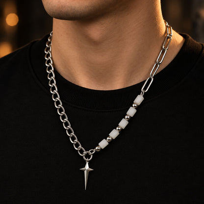 THE MEN THING SS Pendant/ Necklace STELLAR SPIRE - Pure Titanium Steel Pendant with Chain for Men & Boys "20 "inch