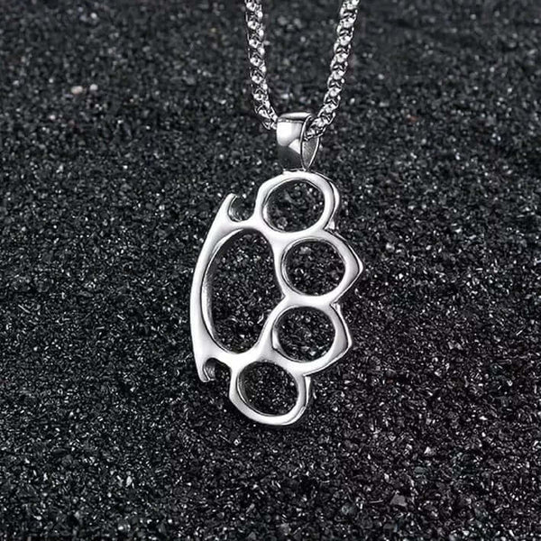 STRONG GRIP - Alloy Pendant with Stainless Steel 24inch Round Box Chain, European trending Style for Men & Boy