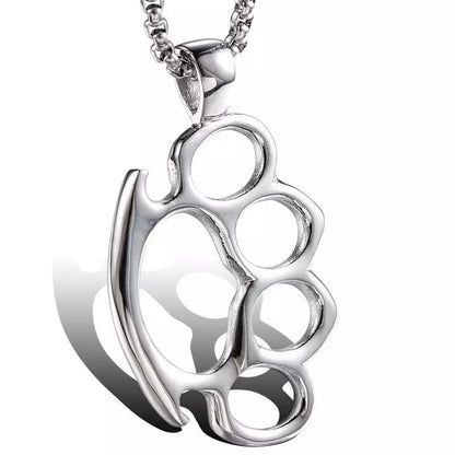 THE MEN THING SS Pendant/ Necklace STRONG GRIP - Alloy Pendant with Stainless Steel 24inch Round Box Chain, European trending Style for Men & Boy