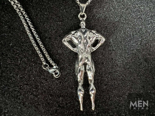 STRONG ME -  Alloy Pendant with Pure Stainless Steel  24inch Round Box Chain, American trending Style for Men & Boy