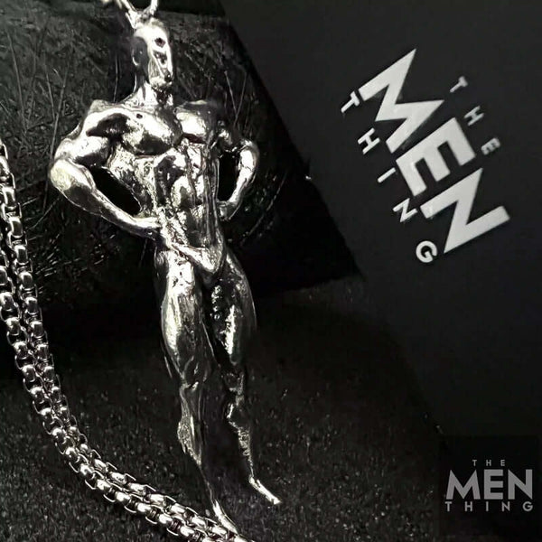 STRONG ME -  Alloy Pendant with Pure Stainless Steel  24inch Round Box Chain, American trending Style for Men & Boy