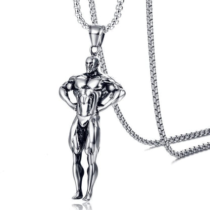 THE MEN THING SS Pendant/ Necklace STRONG ME -  Alloy Pendant with Pure Stainless Steel  24inch Round Box Chain, American trending Style for Men & Boy