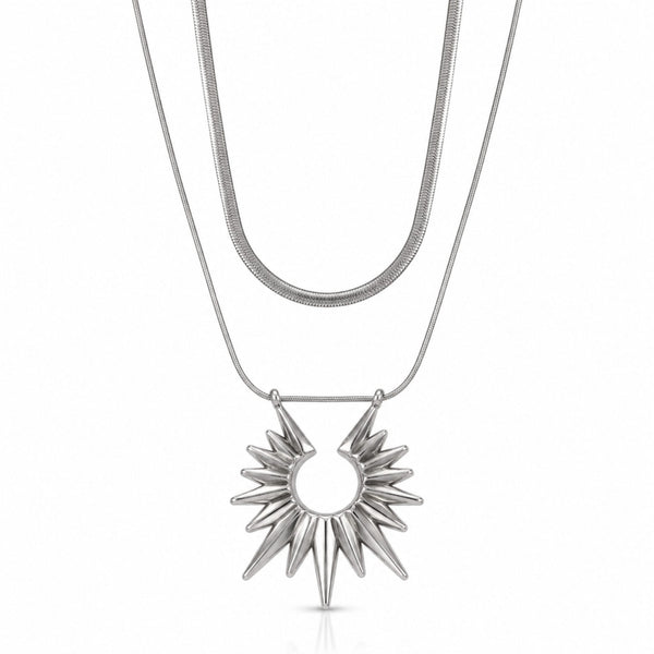 SUNBURST - 35mm Titanium Steel Pendant with 21inch to 23 inch Adjustable Cable 6mm Chain for Men & Boys