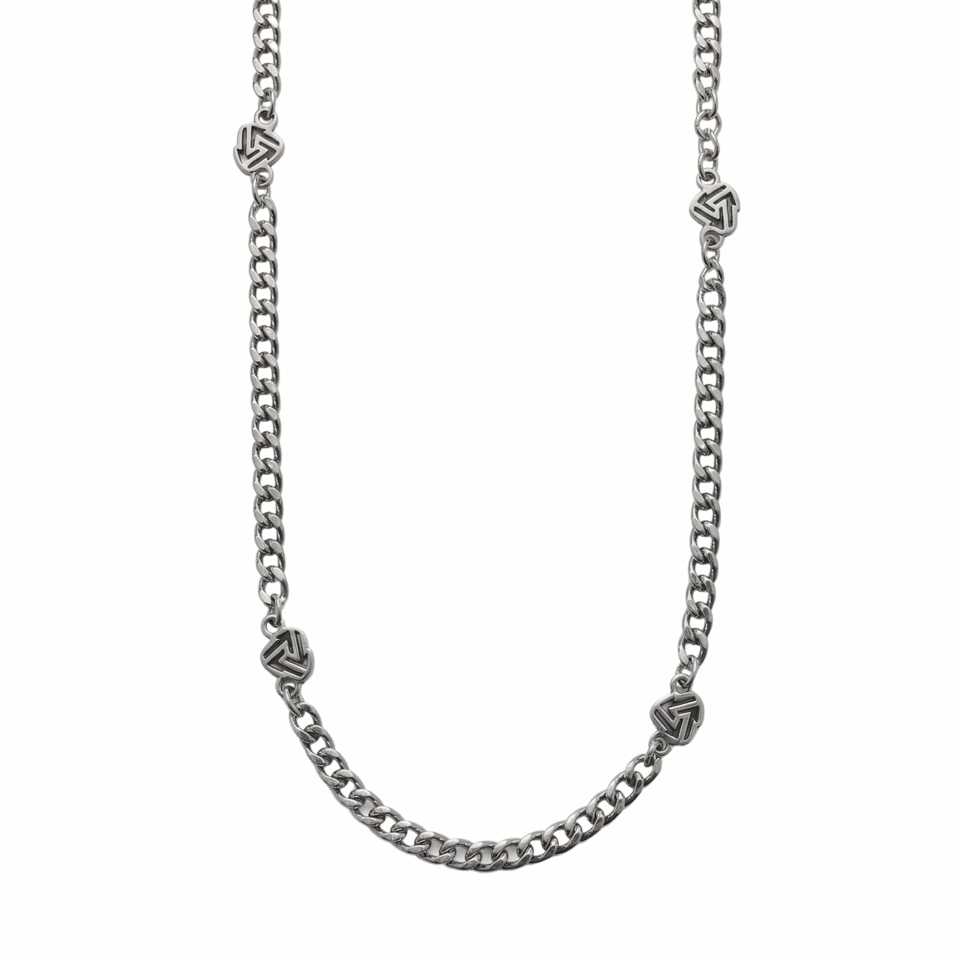 THE MEN THING SS Pendant/ Necklace SYMBOL LINK - 7mm Pure Stainless Steel 20 to 22inch Adjustable Cube  Chain for Men & Boys