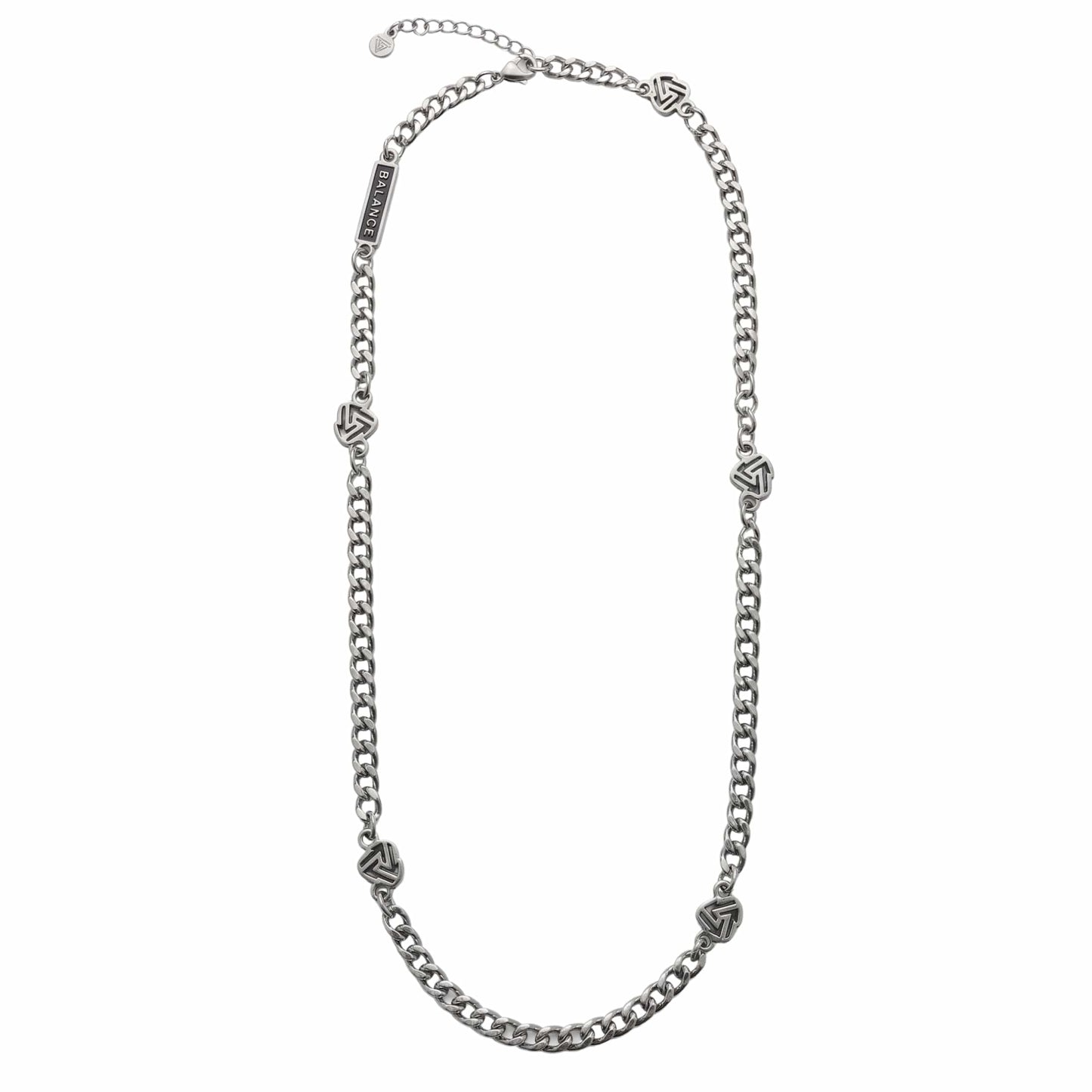 THE MEN THING SS Pendant/ Necklace SYMBOL LINK - 7mm Pure Stainless Steel 20 to 22inch Adjustable Cube  Chain for Men & Boys