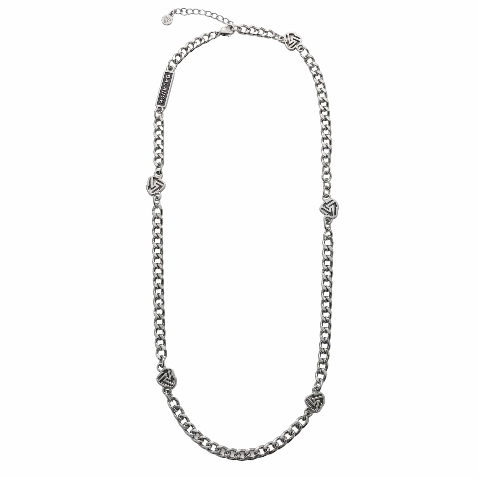 THE MEN THING SS Pendant/ Necklace SYMBOL LINK - 7mm Pure Stainless Steel 20 to 22inch Adjustable Cube  Chain for Men & Boys