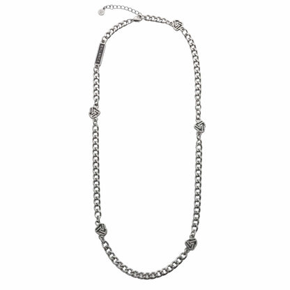 THE MEN THING SS Pendant/ Necklace SYMBOL LINK - 7mm Pure Stainless Steel 20 to 22inch Adjustable Cube  Chain for Men & Boys