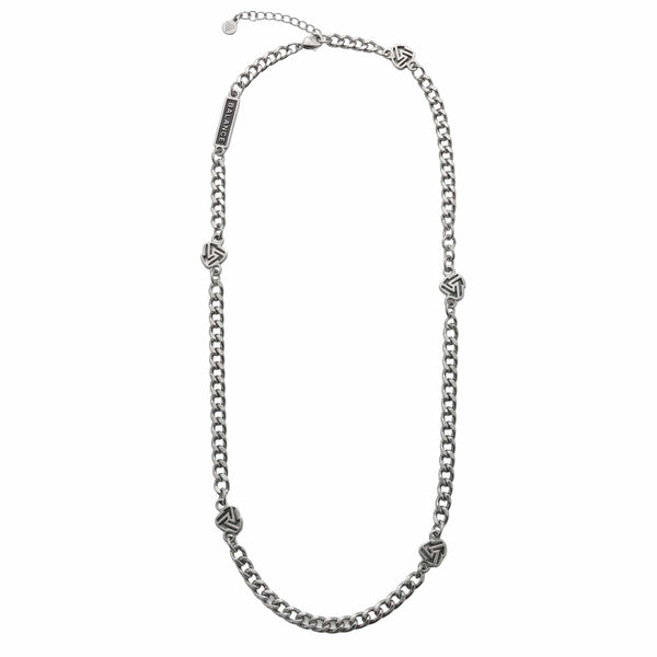 SYMBOL LINK - 7mm Pure Stainless Steel 20 to 22inch Adjustable Cube  Chain for Men & Boys