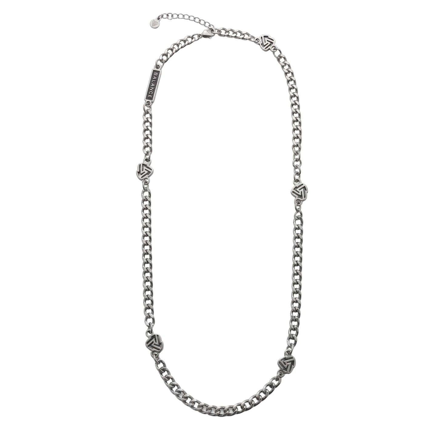 THE MEN THING SS Pendant/ Necklace SYMBOL LINK - 7mm Pure Stainless Steel 20 to 22inch Adjustable Cube  Chain for Men & Boys