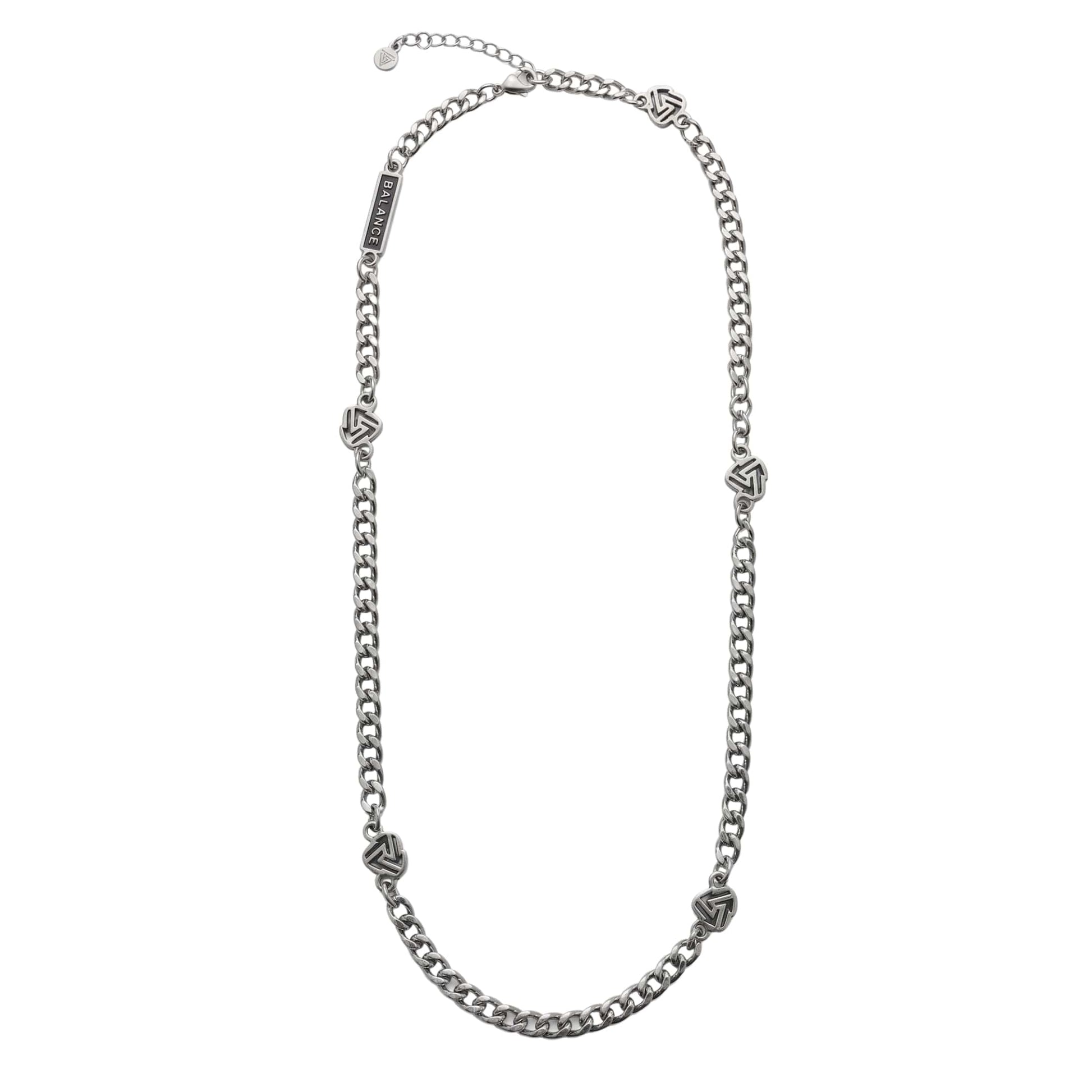 THE MEN THING SS Pendant/ Necklace SYMBOL LINK - 7mm Pure Stainless Steel 20 to 22inch Adjustable Cube  Chain for Men & Boys