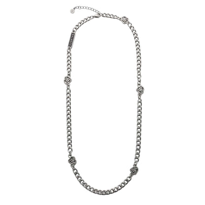 THE MEN THING SS Pendant/ Necklace SYMBOL LINK - 7mm Pure Stainless Steel 20 to 22inch Adjustable Cube  Chain for Men & Boys