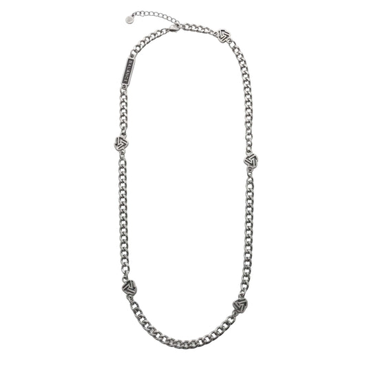 THE MEN THING SS Pendant/ Necklace SYMBOL LINK - 7mm Pure Stainless Steel 20 to 22inch Adjustable Cube  Chain for Men & Boys