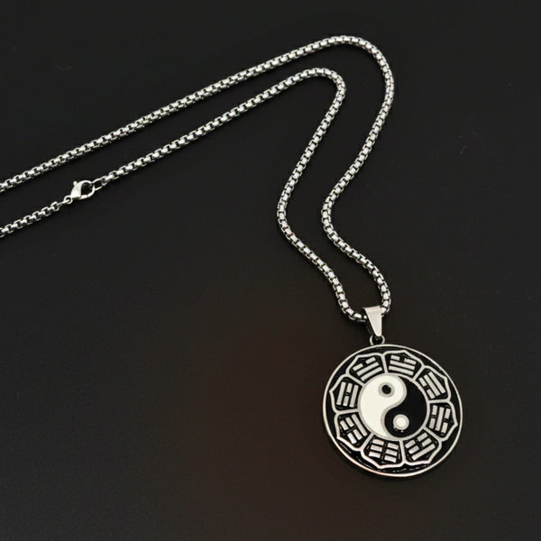 TAOSPIRIT - 38mm Titanium Steel Pendant with 24inch Round Box 5mm Chain for Men & Boys