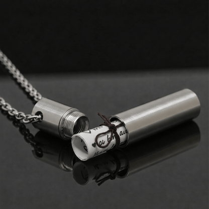 THE MEN THING SS Pendant/ Necklace THE SECRET BOX - SILVER - 10mm Titanium Steel Pendant with 24inch Adjustable 4 mm Cable Chain for Men & Boys