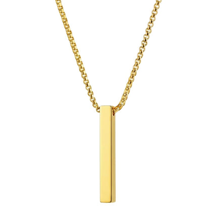 THE MEN THING SS Pendant/ Necklace THE SLEEK (Gold Tone) -  Alloy Pendant with  Pure Stainless Steel24inch Round Box Chain, European trending Style for Men & Boy