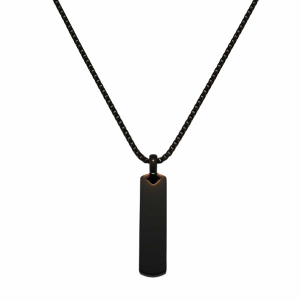 TITAN VOID - 11mm Titanium Steel Pendant with 24inch Round Box 4mm Chain for Men & Boys