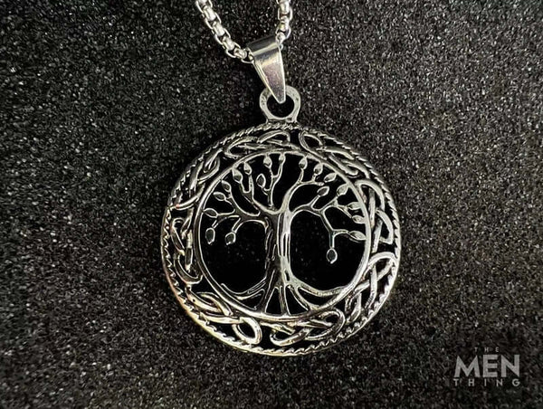TREE OF LIFE -  Alloy Pendant with Stainless Steel 24inch Round Box Chain, American trending Style for Men & Boy