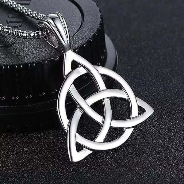 TRINITY KNOT -  Alloy Pendant with Stainless Steel 24inch Round Box Chain, European trending Style for Men & Boy