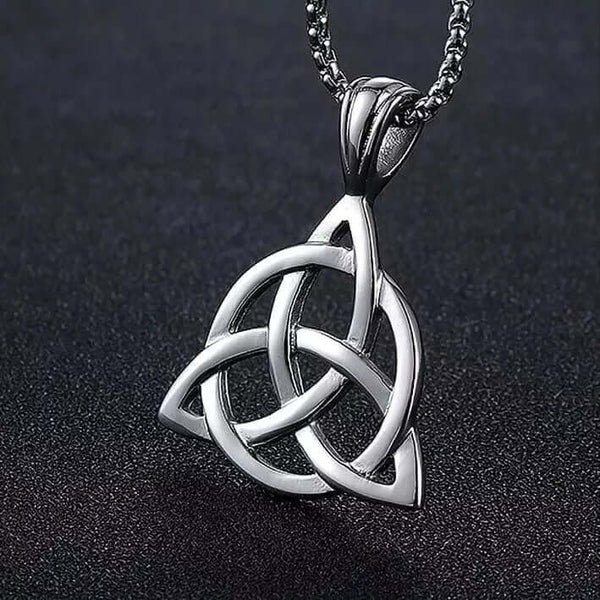 TRINITY KNOT -  Alloy Pendant with Stainless Steel 24inch Round Box Chain, European trending Style for Men & Boy