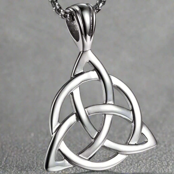 TRINITY KNOT -  Alloy Pendant with Stainless Steel 24inch Round Box Chain, European trending Style for Men & Boy