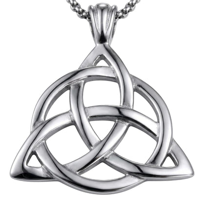 THE MEN THING SS Pendant/ Necklace TRINITY KNOT -  Alloy Pendant with Stainless Steel 24inch Round Box Chain, European trending Style for Men & Boy