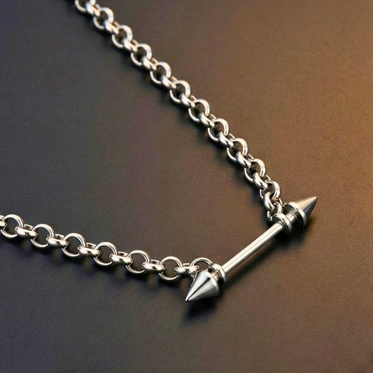 THE MEN THING SS Pendant/ Necklace TWIN ARROW - Pure Titanium Steel Pendant with 24inch Chain for Men & Boys