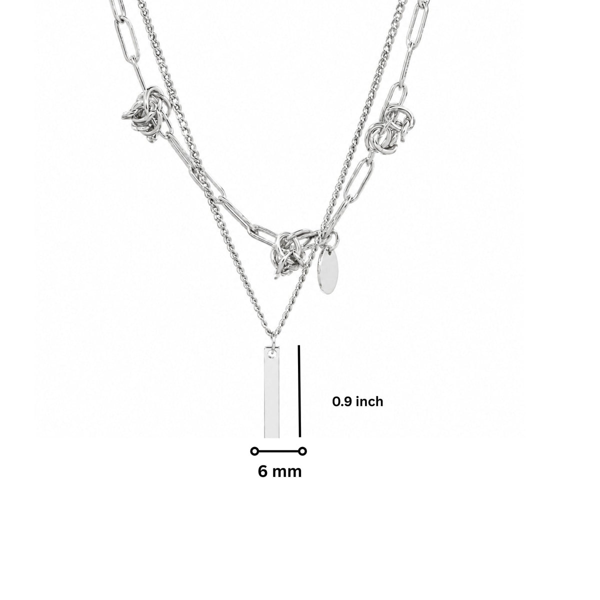 THE MEN THING SS Pendant/ Necklace TWIST CORE - 6mm Titanium Steel Pendant with 18inch to 20inch Adjustable Cable 6mm Chain for Men & Boys