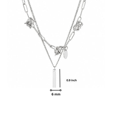 THE MEN THING SS Pendant/ Necklace TWIST CORE - 6mm Titanium Steel Pendant with 18inch to 20inch Adjustable Cable 6mm Chain for Men & Boys