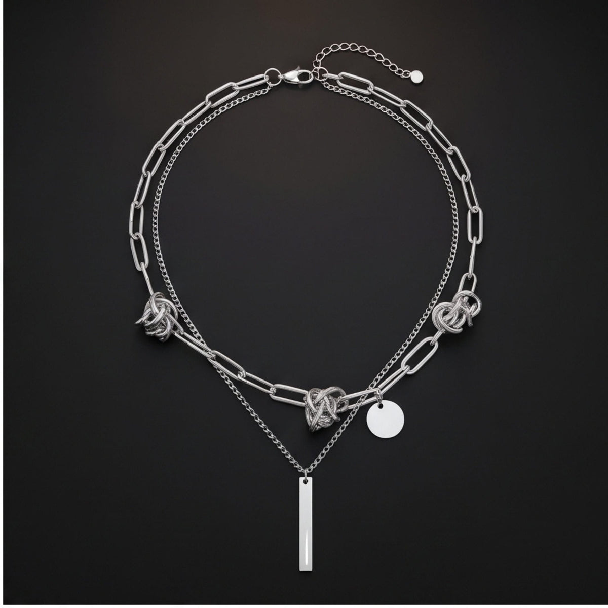 THE MEN THING SS Pendant/ Necklace TWIST CORE - 6mm Titanium Steel Pendant with 18inch to 20inch Adjustable Cable 6mm Chain for Men & Boys