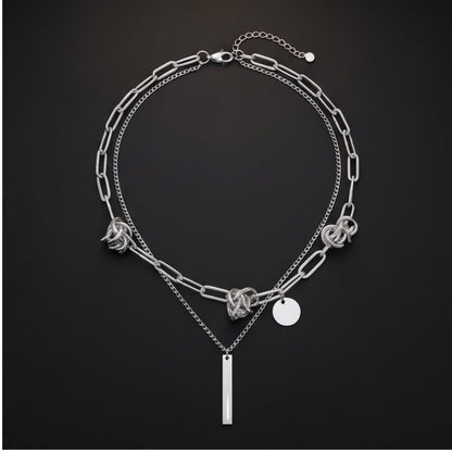 THE MEN THING SS Pendant/ Necklace TWIST CORE - 6mm Titanium Steel Pendant with 18inch to 20inch Adjustable Cable 6mm Chain for Men & Boys