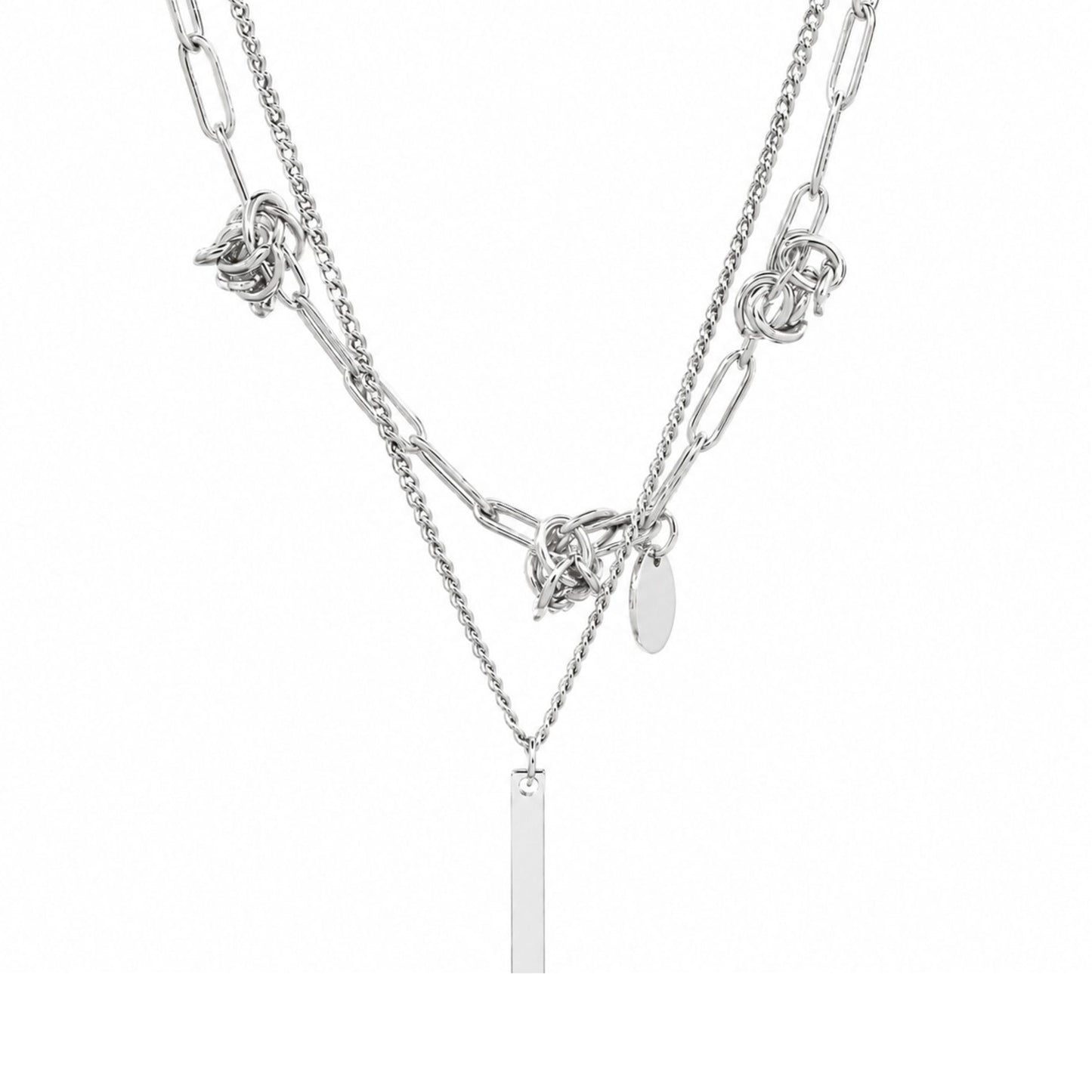THE MEN THING SS Pendant/ Necklace TWIST CORE - 6mm Titanium Steel Pendant with 18inch to 20inch Adjustable Cable 6mm Chain for Men & Boys