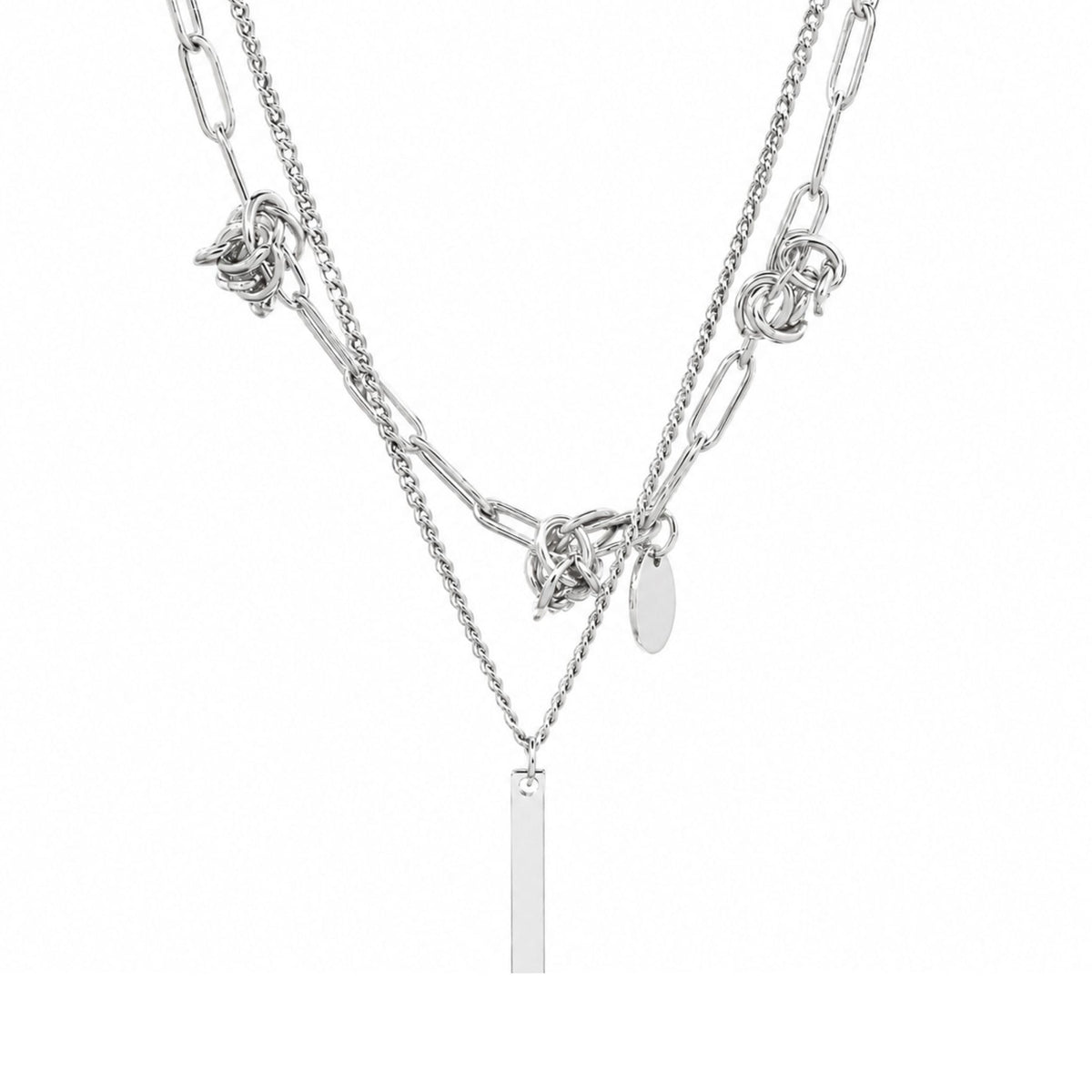 THE MEN THING SS Pendant/ Necklace TWIST CORE - 6mm Titanium Steel Pendant with 18inch to 20inch Adjustable Cable 6mm Chain for Men & Boys