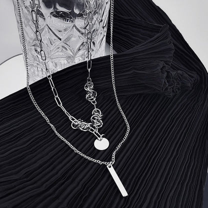 THE MEN THING SS Pendant/ Necklace TWIST CORE - 6mm Titanium Steel Pendant with 18inch to 20inch Adjustable Cable 6mm Chain for Men & Boys