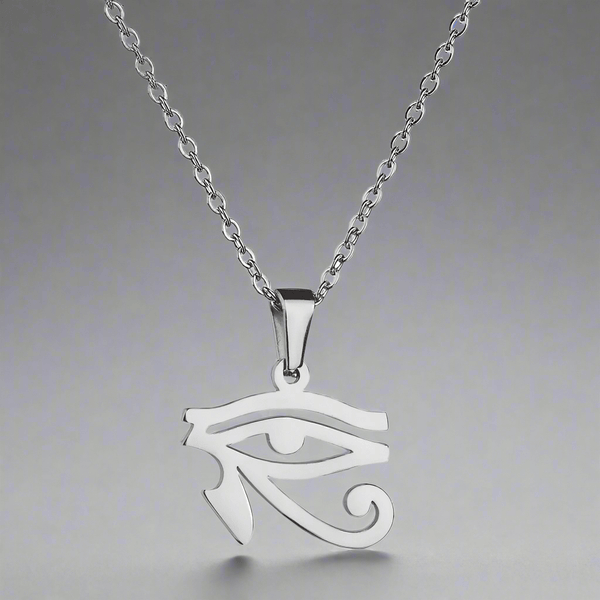 ఉద్జత్ ఐ సిల్వర్ - పురుషులు & అబ్బాయిల కోసం 24 అంగుళాల రౌండ్ బాక్స్ చైన్‌తో స్వచ్ఛమైన టైటానియం స్టీల్ లాకెట్టు