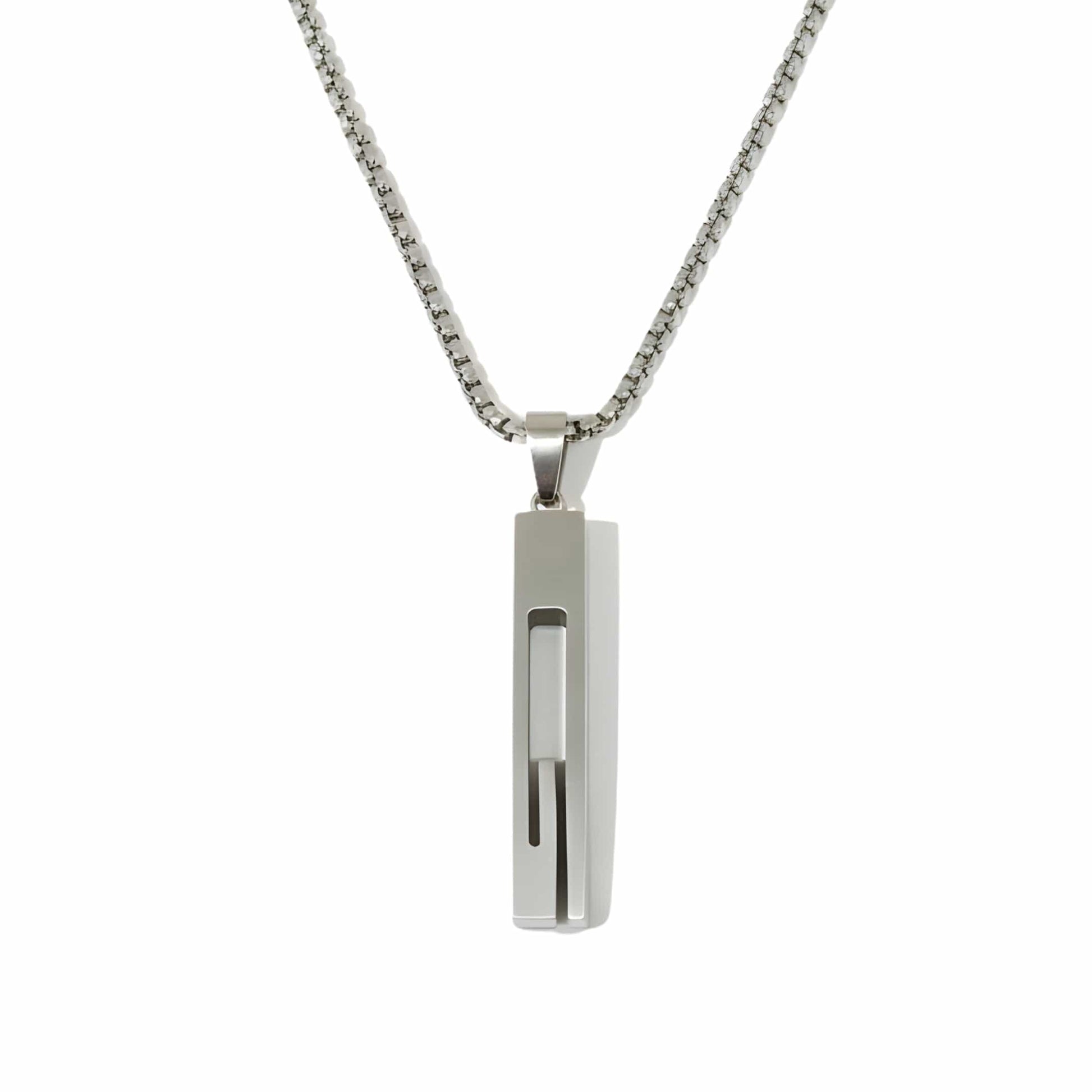 THE MEN THING SS Pendant/ Necklace URBAN CORE - 13mm Titanium Steel Pendant with 27inch Round Box 4mm Chain for Men & Boys with adjustable cable chain