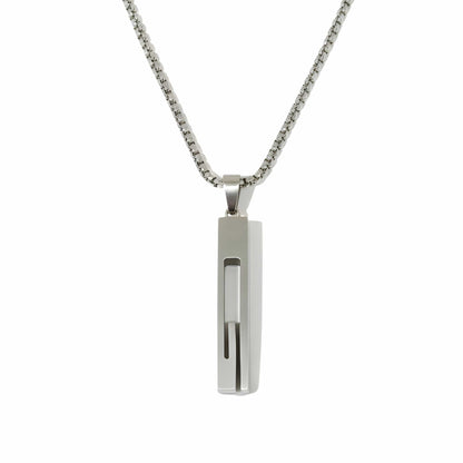 THE MEN THING SS Pendant/ Necklace URBAN CORE - 13mm Titanium Steel Pendant with 27inch Round Box 4mm Chain for Men & Boys with adjustable cable chain