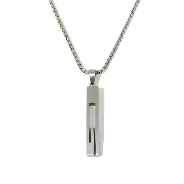 URBAN CORE - 13mm Titanium Steel Pendant with 27inch Round Box 4mm Chain for Men & Boys with adjustable cable chain