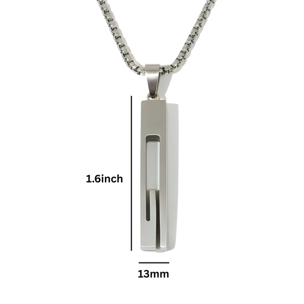 URBAN CORE - 13mm Titanium Steel Pendant with 27inch Round Box 4mm Chain for Men & Boys with adjustable cable chain