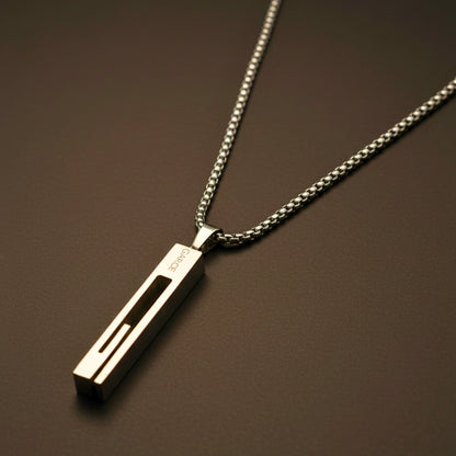 THE MEN THING SS Pendant/ Necklace URBAN CORE - 13mm Titanium Steel Pendant with 27inch Round Box 4mm Chain for Men & Boys with adjustable cable chain