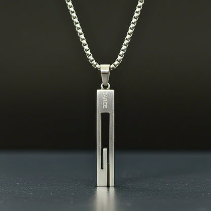 THE MEN THING SS Pendant/ Necklace URBAN CORE - 13mm Titanium Steel Pendant with 27inch Round Box 4mm Chain for Men & Boys with adjustable cable chain