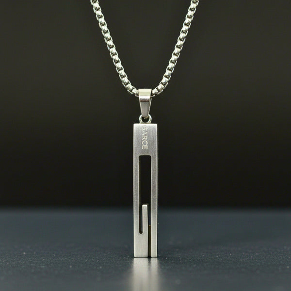 URBAN CORE - 13mm Titanium Steel Pendant with 27inch Round Box 4mm Chain for Men & Boys with adjustable cable chain